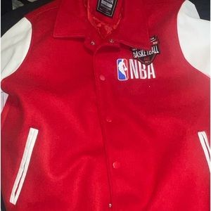 NBA Wool and Leather Letterman Varsity Jacket